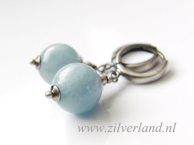 Handgemaakte Oorbellen met Aquamarijn