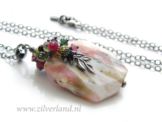 Hangemaakte Ketting Roze Opaal