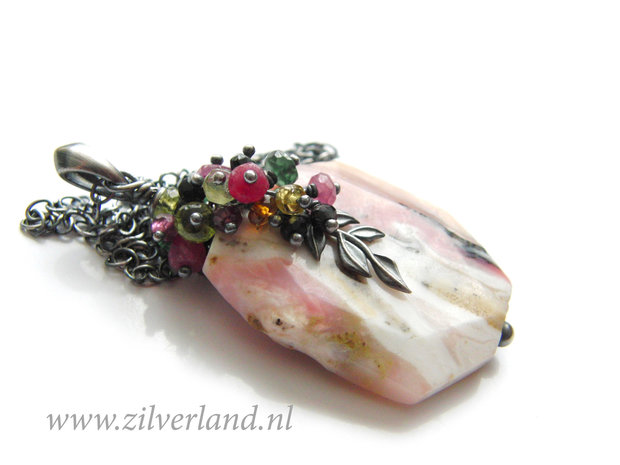 Edelstenen Ketting met Peruaanse Roze Opaal