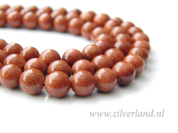 8mm Goudsteen Kralen