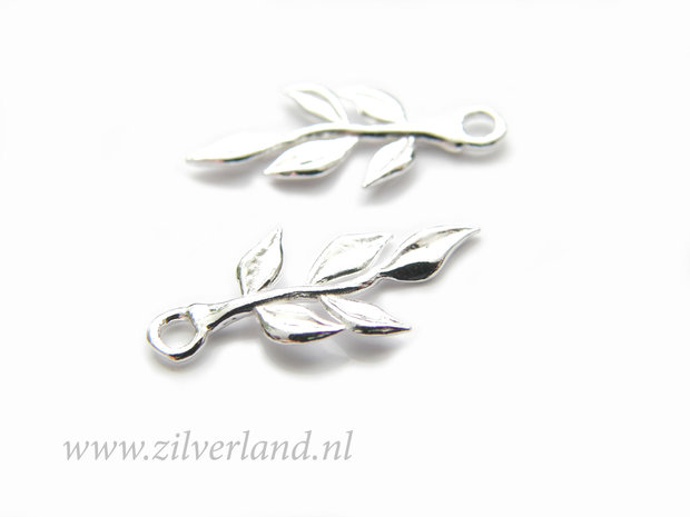 1 Stuk Sterling Zilveren Hanger- Takje met Blaadjes