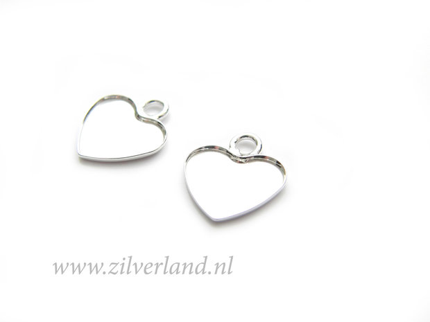 Sterling Zilveren Hanger voor Swarovski Hart Kristallen of UV Hars/Resin