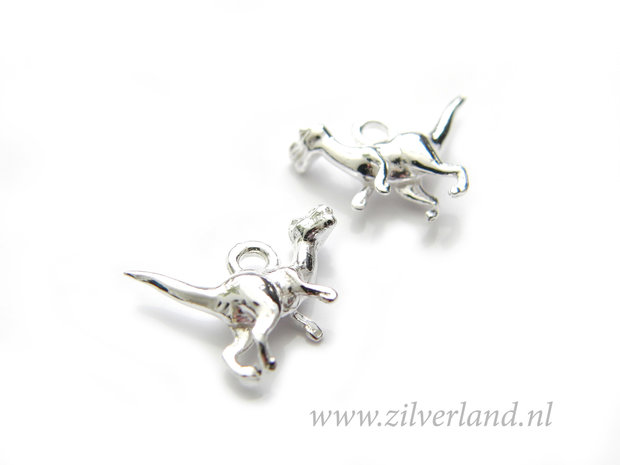 1 Stuk Sterling Zilveren Hanger- Dinosaurus