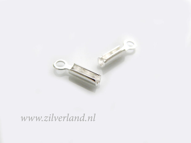 10 Stuks Sterling Zilveren Veterklem, Leerklem