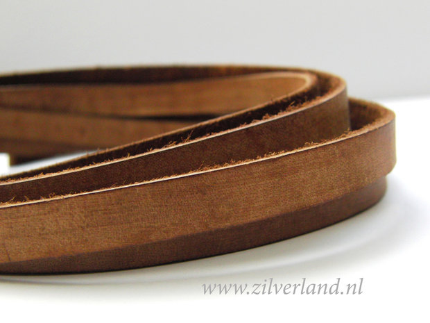 20cm Plat Leerkoord Vintage- Donkerbruin