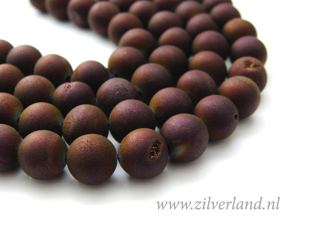 10mm Druzy Agaat Edelstenen Kralen- Titanium Gecoat