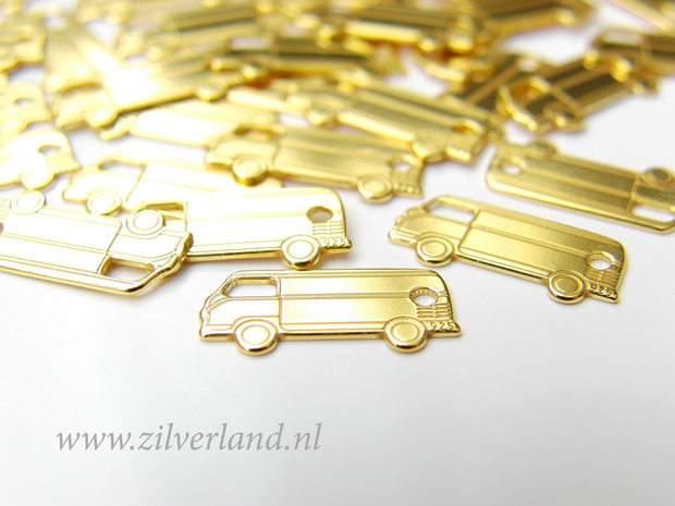 1 Stuk Sterling Zilveren Hanger- Volkswagen Bus Verguld