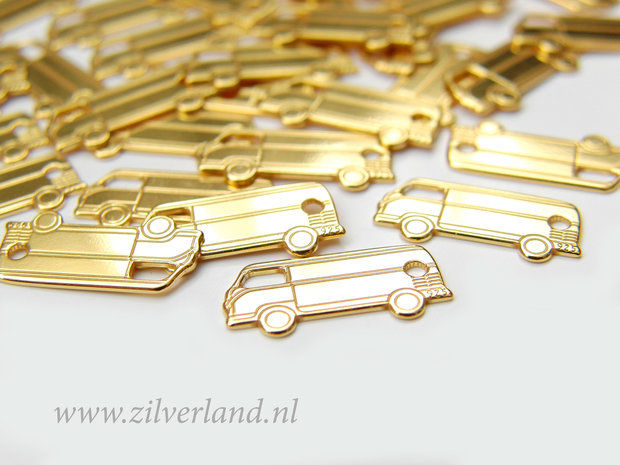 1 Stuk Sterling Zilveren Hanger- Volkswagen Bus Verguld