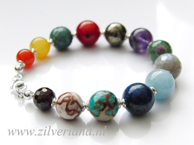 Zilveren Armband met Edelstenen