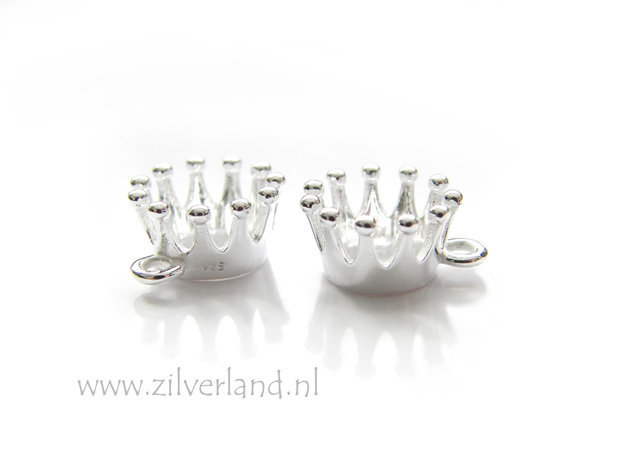 1 Stuk Sterling Zilveren Hanger- Kroon