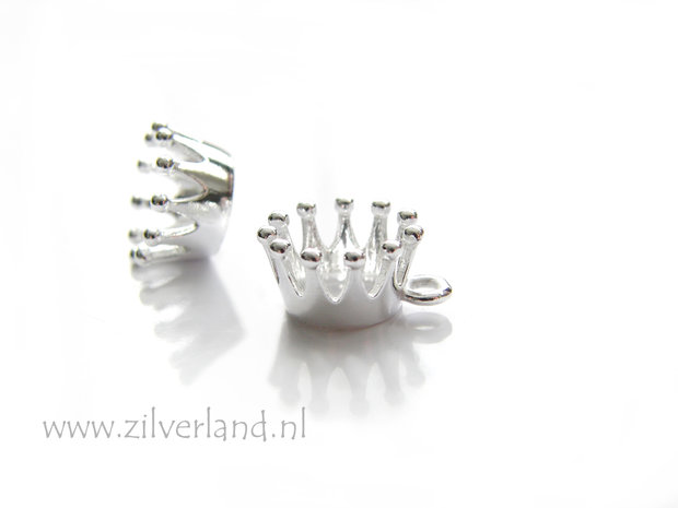 1 Stuk Sterling Zilveren Hanger- Kroon