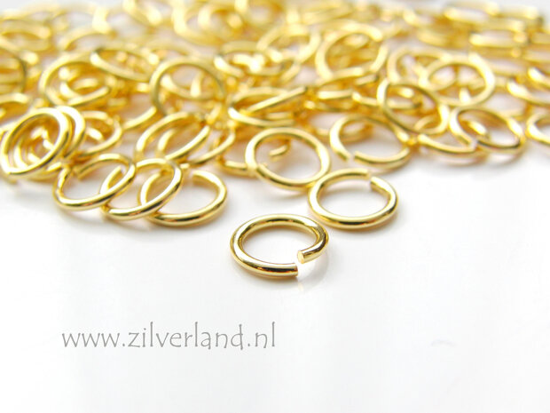 10 Stuks 1,0x7,0mm Sterling Zilveren Montageringen- Verguld