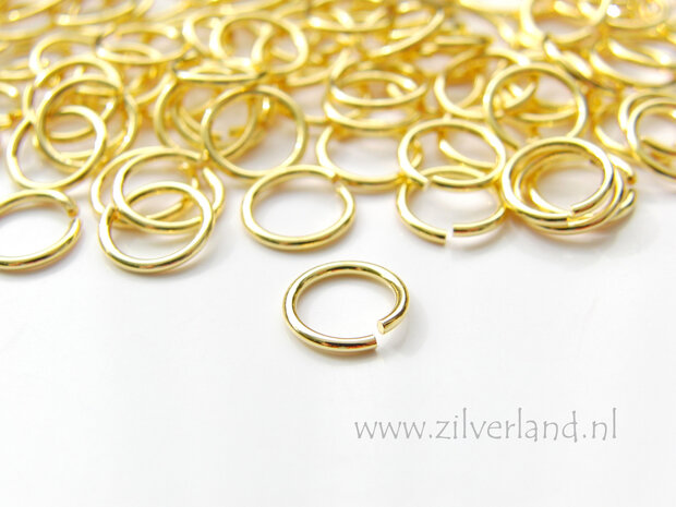 10 Stuks 1,0x7,0mm Sterling Zilveren Montageringen- Verguld