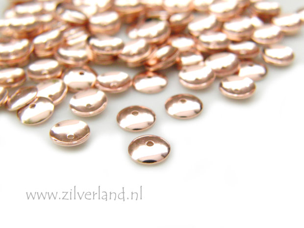 10 Stuks 6mm Sterling Zilveren Kralenkapjes- Rose Verguld