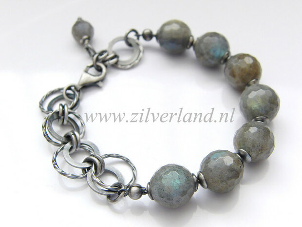 Zilveren Edelstenen Armband met Labradoriet