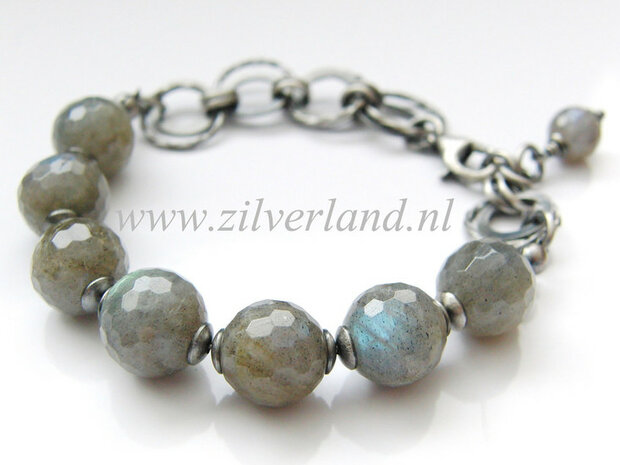 Zilveren Edelstenen Armband met Labradoriet