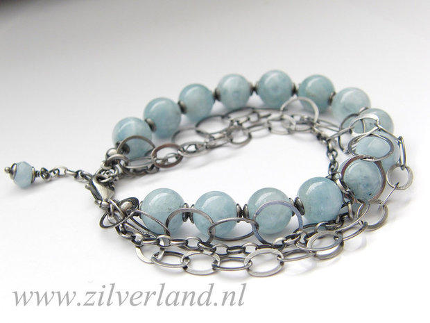 Zilveren Armband met Aquamarijn