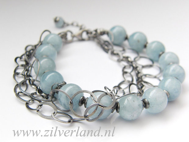 Zilveren Armband met Aquamarijn