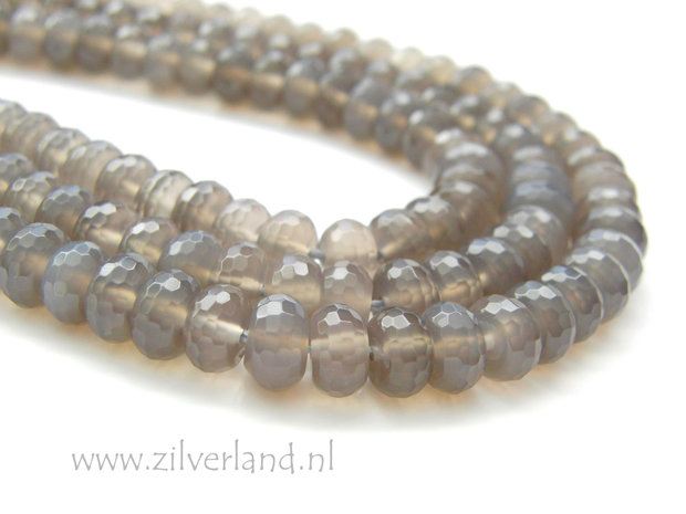 8x5mm Grijze Agaat Edelstenen Kralen- Facet