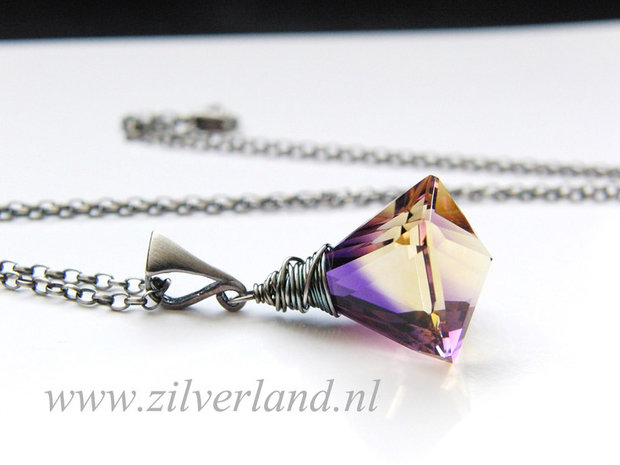 -Sterling Zilveren Ketting met Ametrien