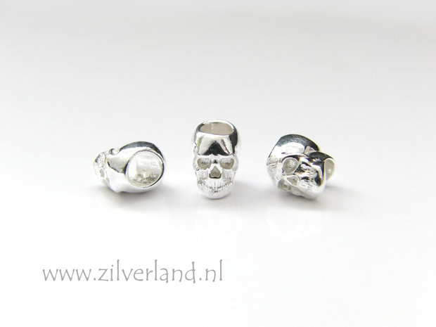 1 Stuk Sterling Zilveren Spacer- Schedel