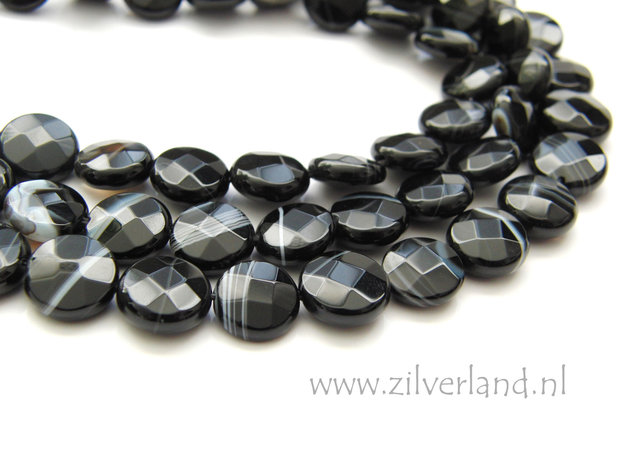 10mm Agaat Edelstenen Kralen- Facet Coin