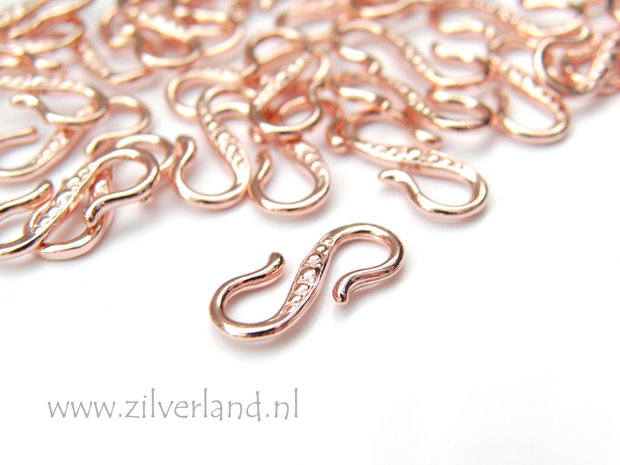 15mm Sterling Zilveren Haakslot- Rose Verguld