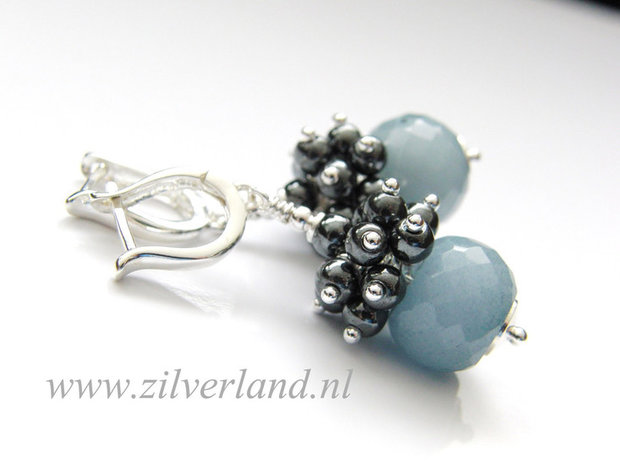 Handgemaakte Oorbellen met Jade en Hematiet