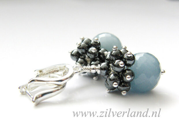 Handgemaakte Oorbellen met Jade en Hematiet