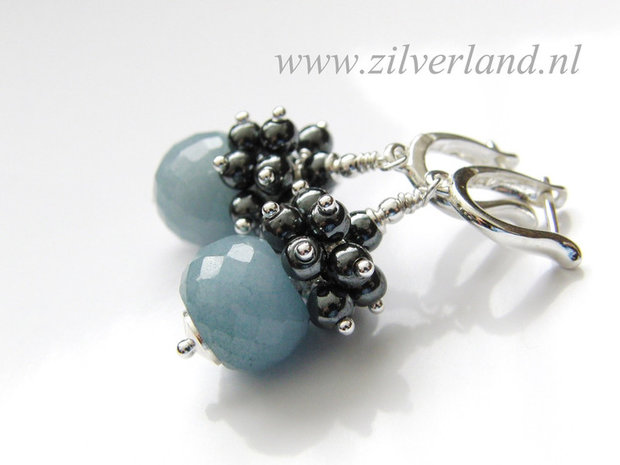 Handgemaakte Oorbellen met Jade en Hematiet