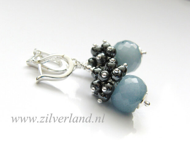 Handgemaakte Oorbellen met Jade en Hematiet