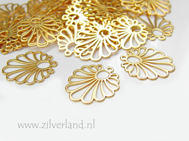 1 Stuk Sterling Zilveren Connector/Chandelier- Verguld