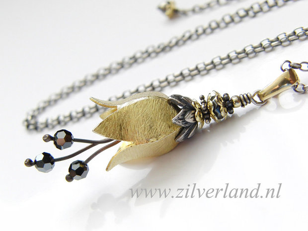 Sterling Zilveren Ketting "Bloemenkelkje"