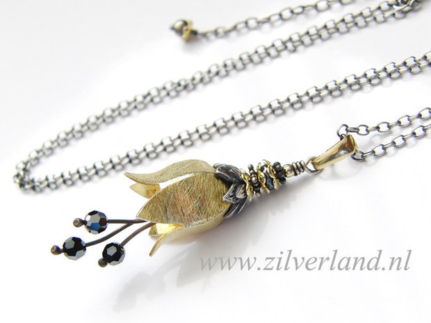 Sterling Zilveren Ketting "Bloemenkelkje"