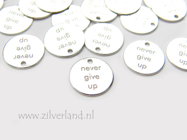 1 Stuk Sterling Zilveren Hanger- Never Give Up