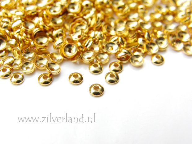 10 Stuks 3mm Kralenkapjes- Verguld