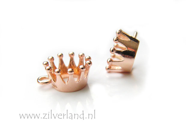 Sterling Zilveren Hanger- Kroon Rose Verguld