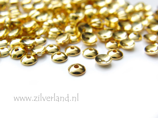 10 Stuks 4mm Sterling Zilveren Kralenkapjes- Verguld