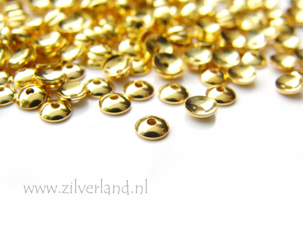 10 Stuks 4mm Sterling Zilveren Kralenkapjes- Verguld