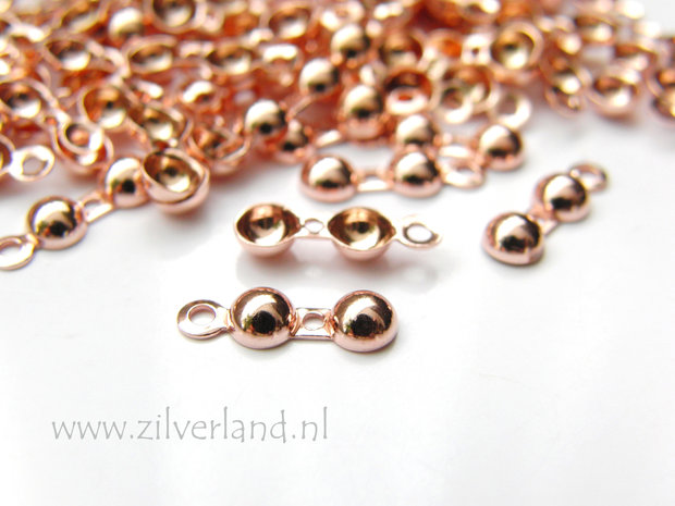 10 Stuks Sterling Zilveren Kalotjes- Rose Verguld