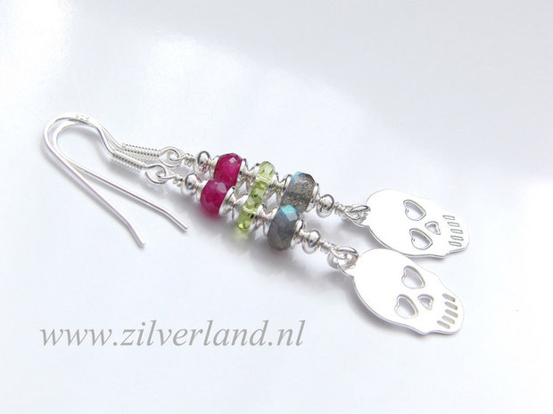 Zilveren Oorbellen met Edelstenen
