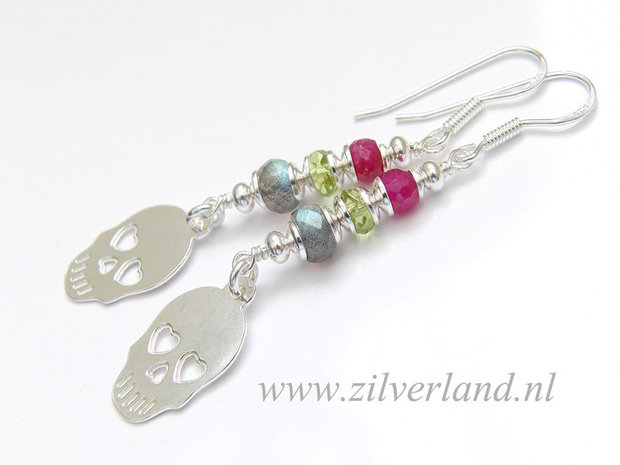 Zilveren Oorbellen met Edelstenen