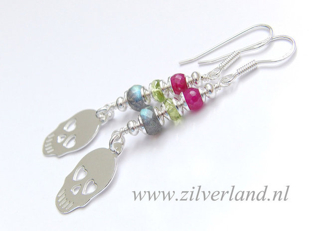 Zilveren Oorbellen met Edelstenen