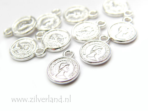 1 Stuk Sterling Zilveren Hangertje Munt Klein