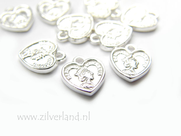 1 Stuk Sterling Zilveren Hangertje Hartje Klein