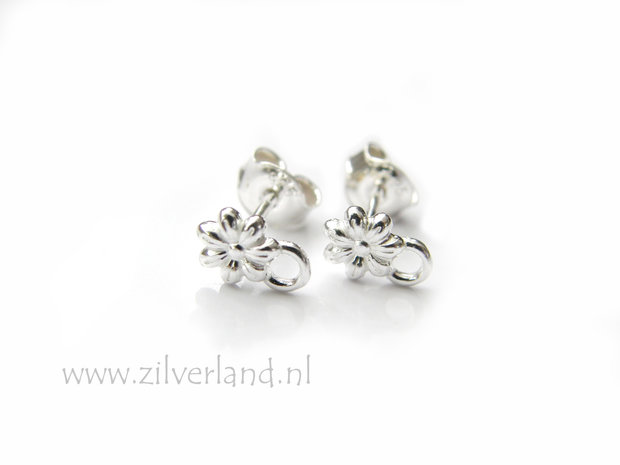 Sterling Zilveren Oorstekers- Bloemetjes