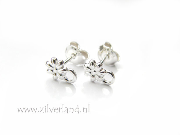 Sterling Zilveren Oorstekers- Bloemetjes