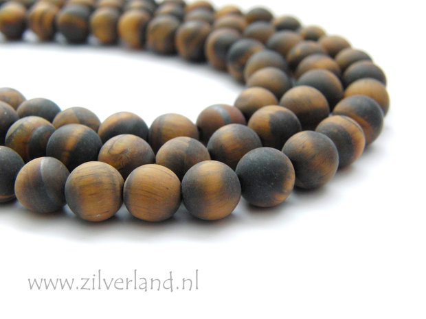 8mm Tijgeroog Edelstenen Kralen- Mat