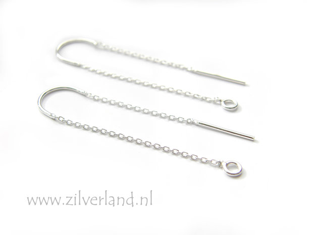 Sterling Zilveren Oorstekers met Kettinkjes