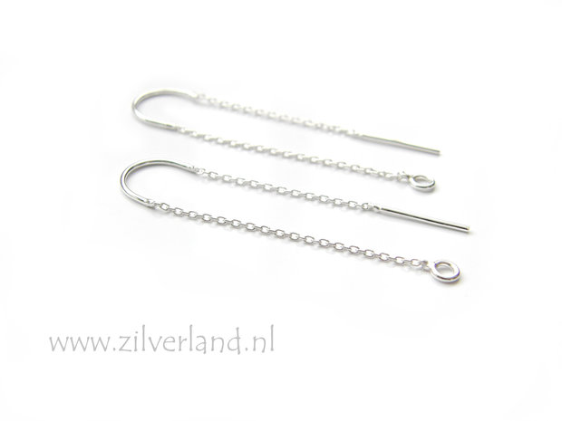 Sterling Zilveren Oorstekers met Kettinkjes